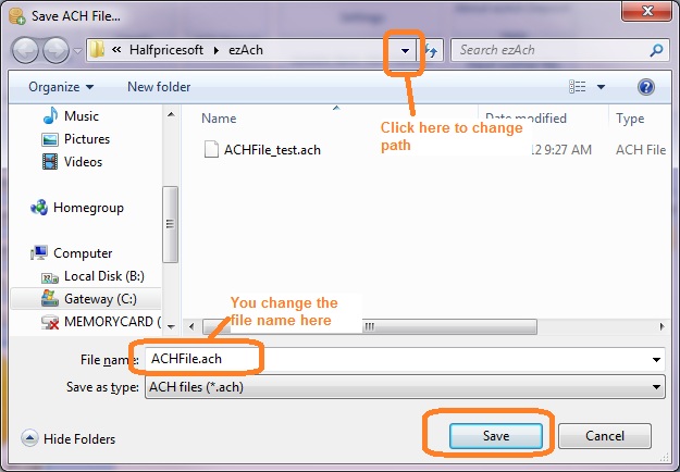 import transaction for ACH file