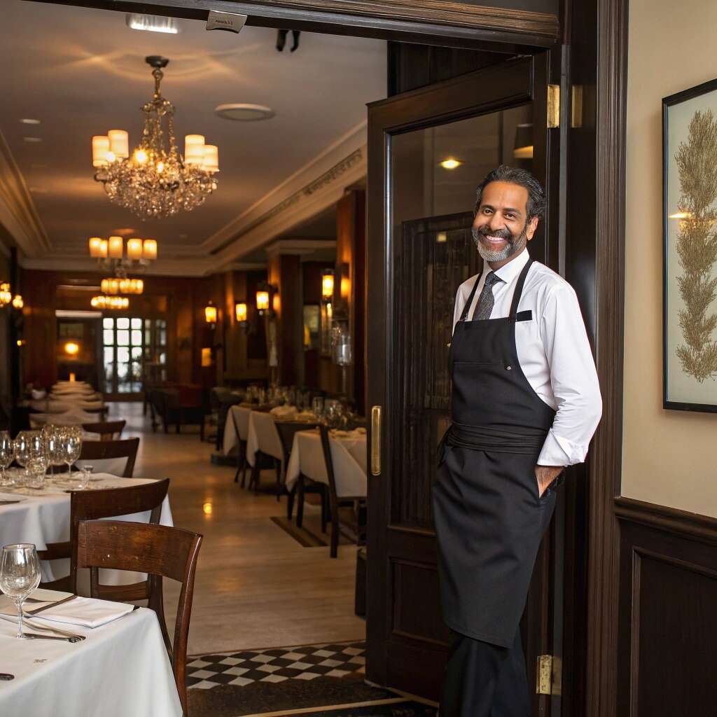 Restaurant staff using payroll software