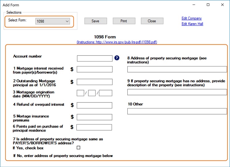 How To Print And File Tax Form 1098 Mortgage Interest Statement