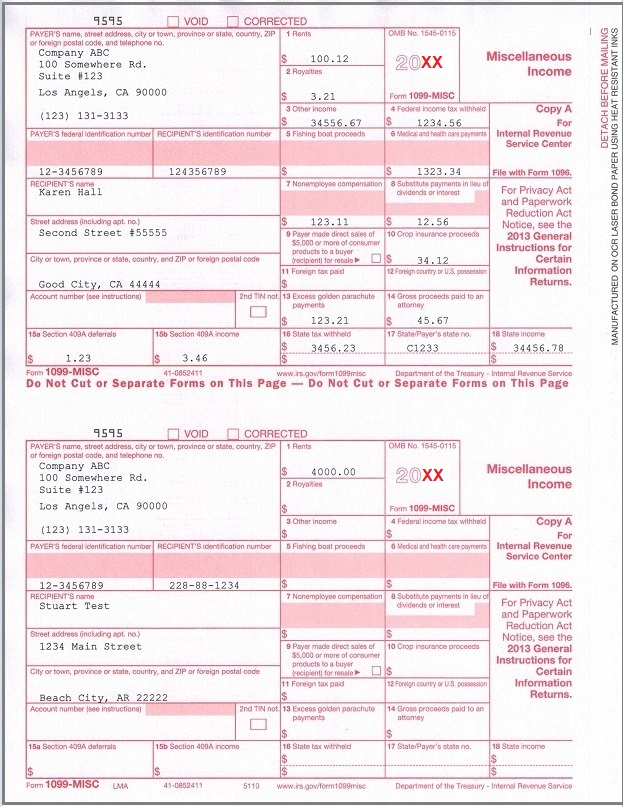 How To Fill Out 1099 MISC IRS Red Forms