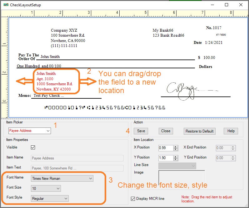 customize one field on paycheck