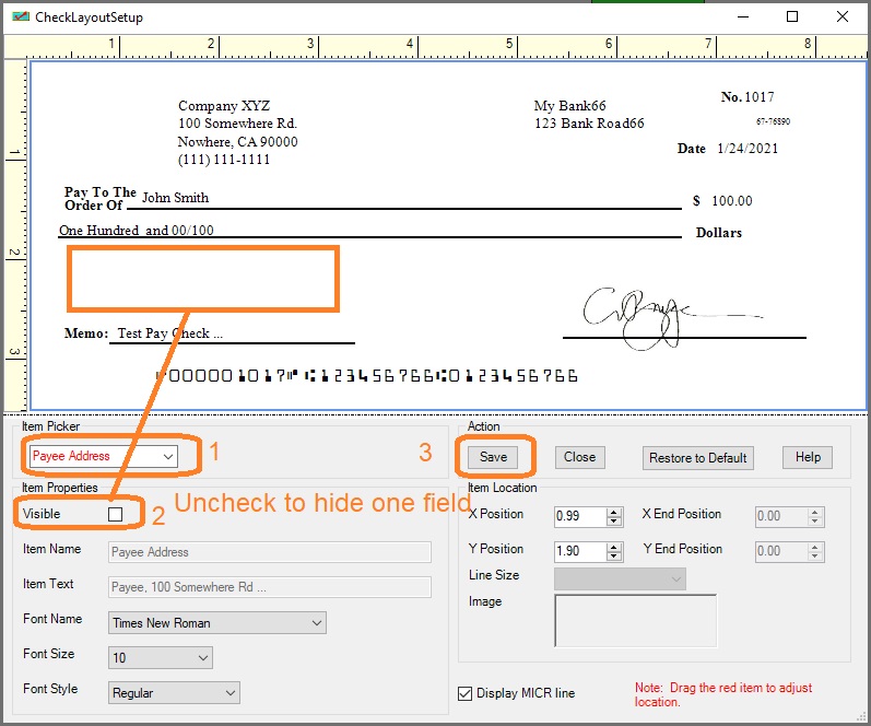 hide one field on paycheck