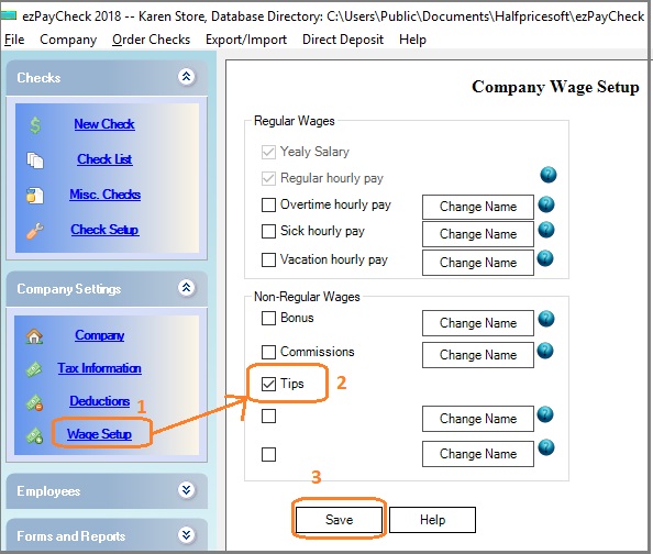 tips payment setup