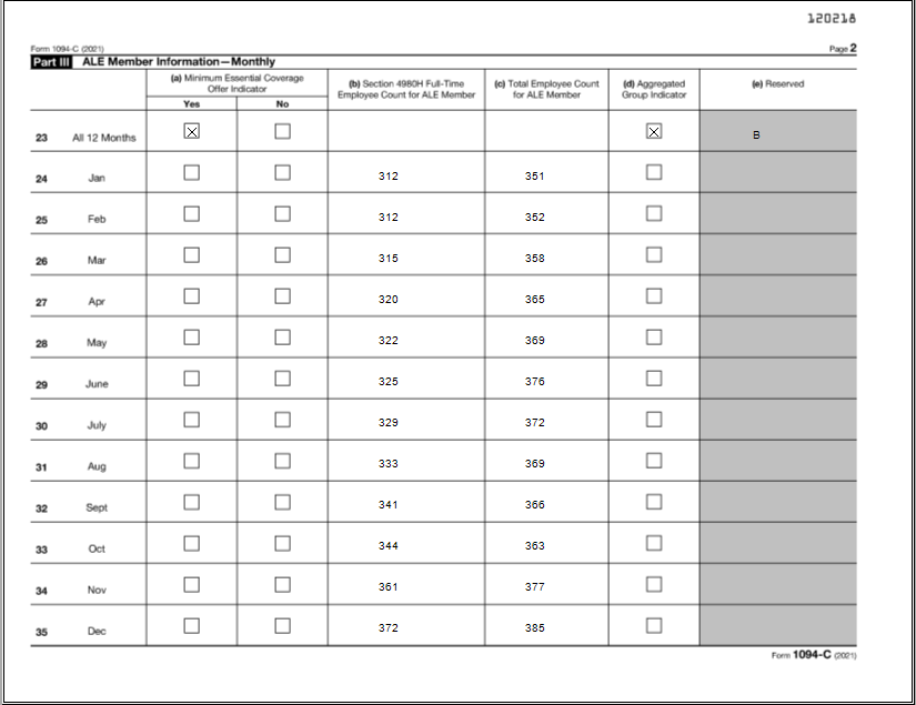 sample 1094 C form printed by ez1095 software