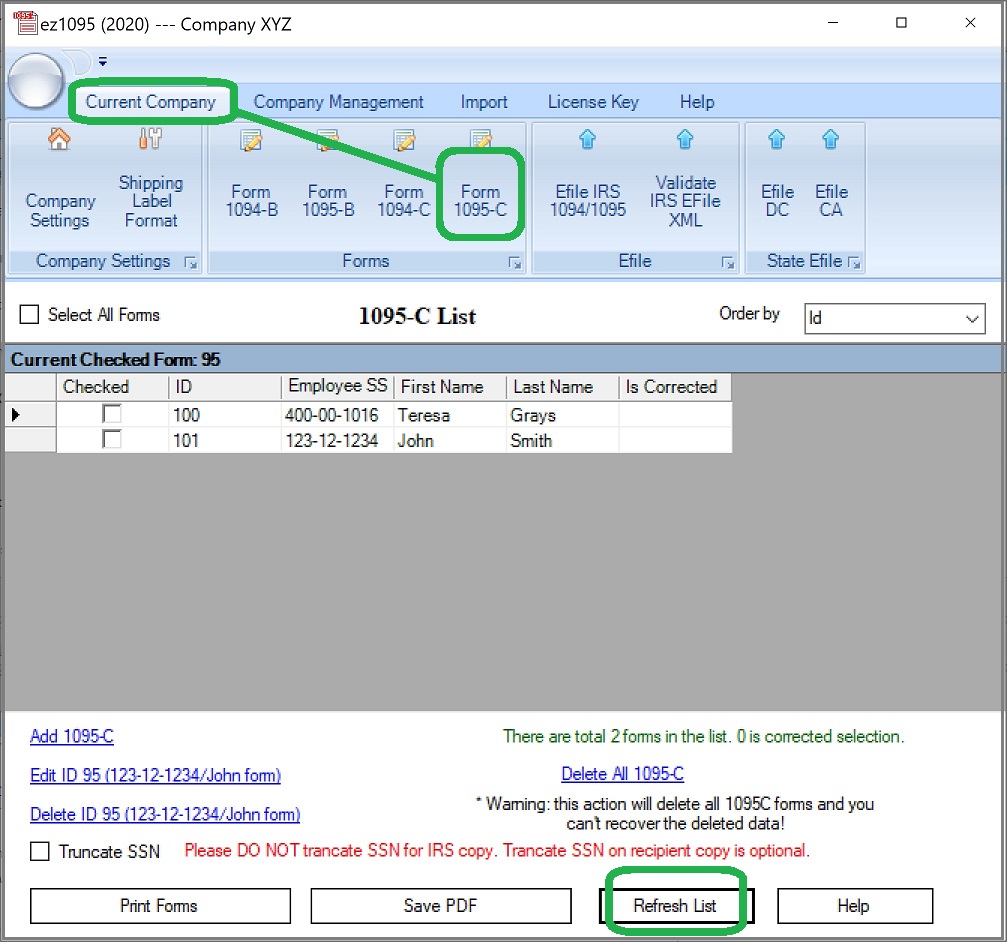 Ez1095 Aca Form Software How To Import 1095 C Data From Spreadsheet