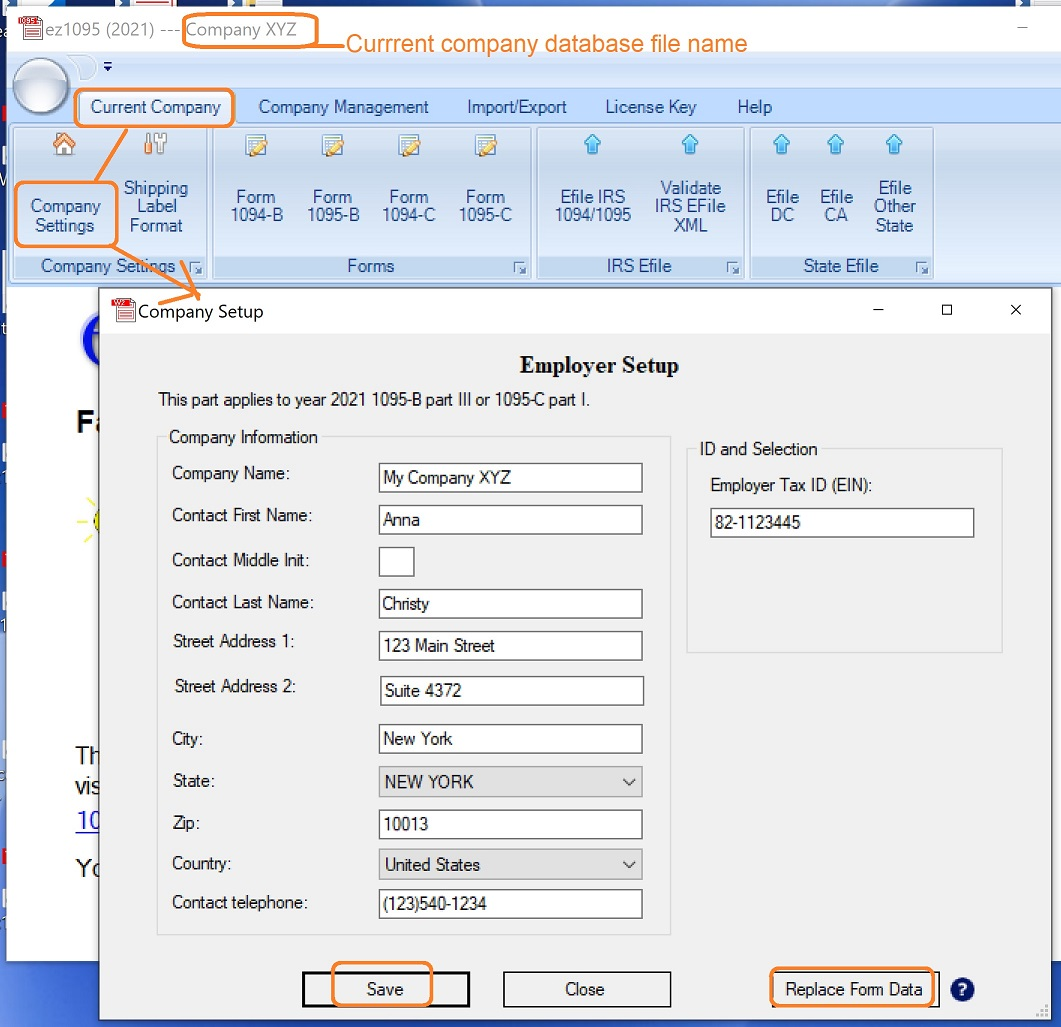 Set up company employer settings