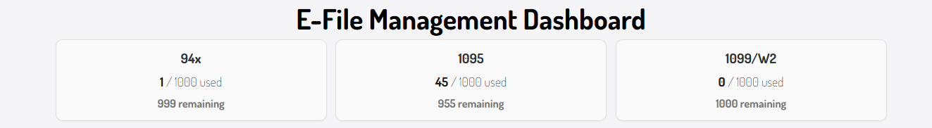efile forms used and available