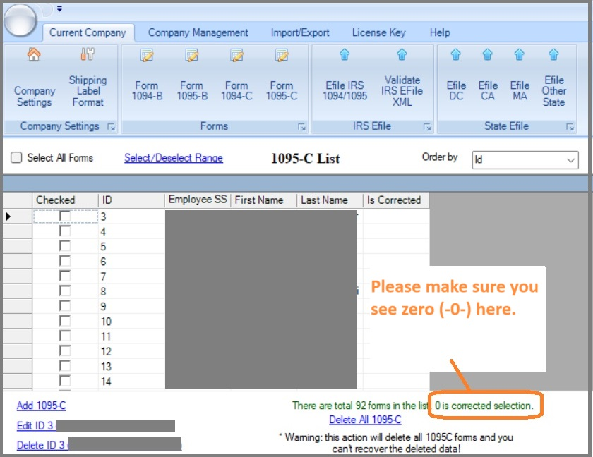 No selected 1095-C forms image