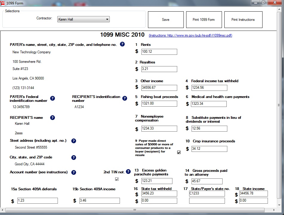 How To PDF Printing 1099 misc Forms