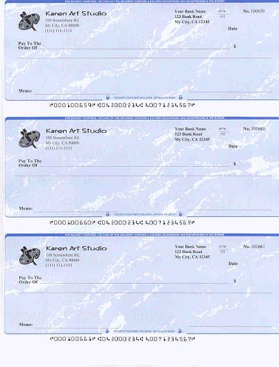 business check for art studio printed by ezCheckPrinting cheque software