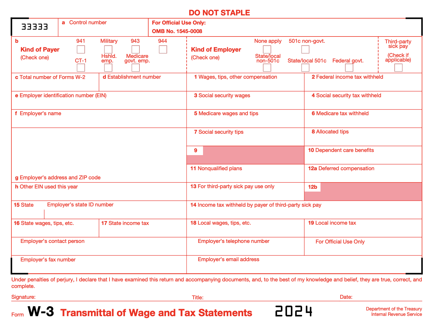 W-3 Form